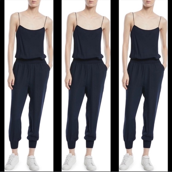 Theory Black Silk Combo Cami Tank Romper Jumpsuit Size P - Picture 3 of 11